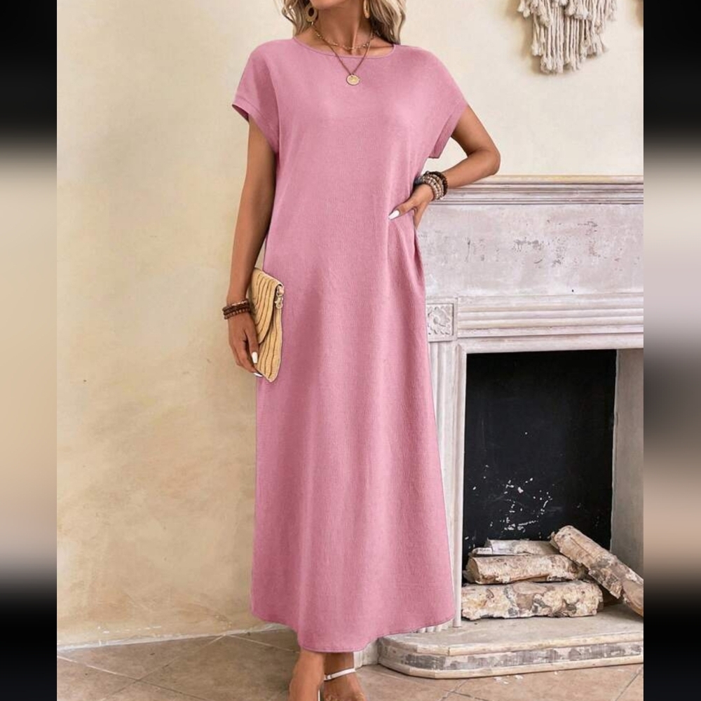 Emery Rose Scoop Neck Loose Fit Dress